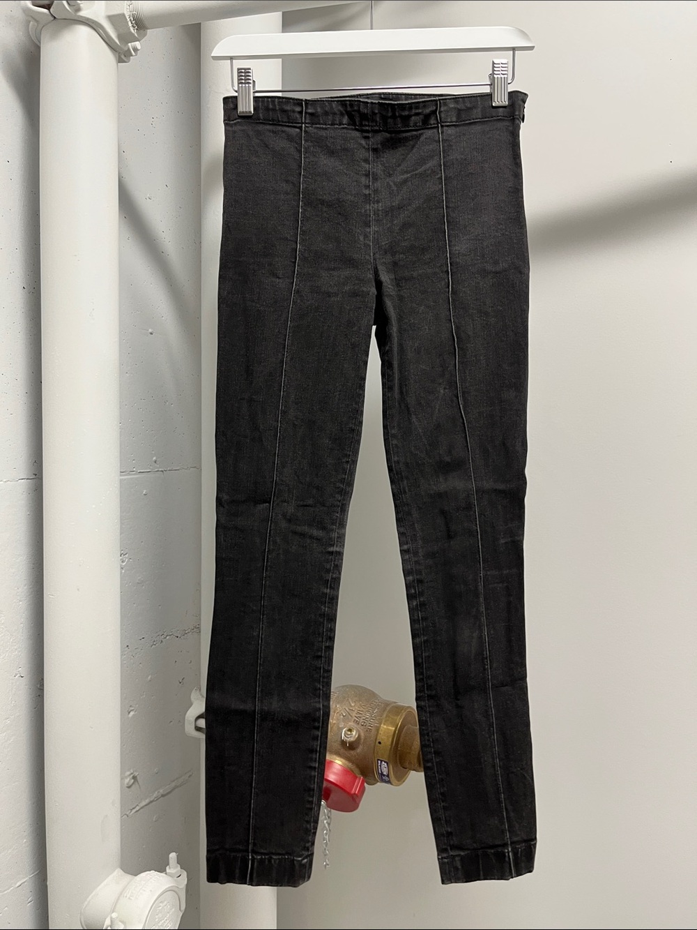 The Row Black Skinny Seam-Front Jeans